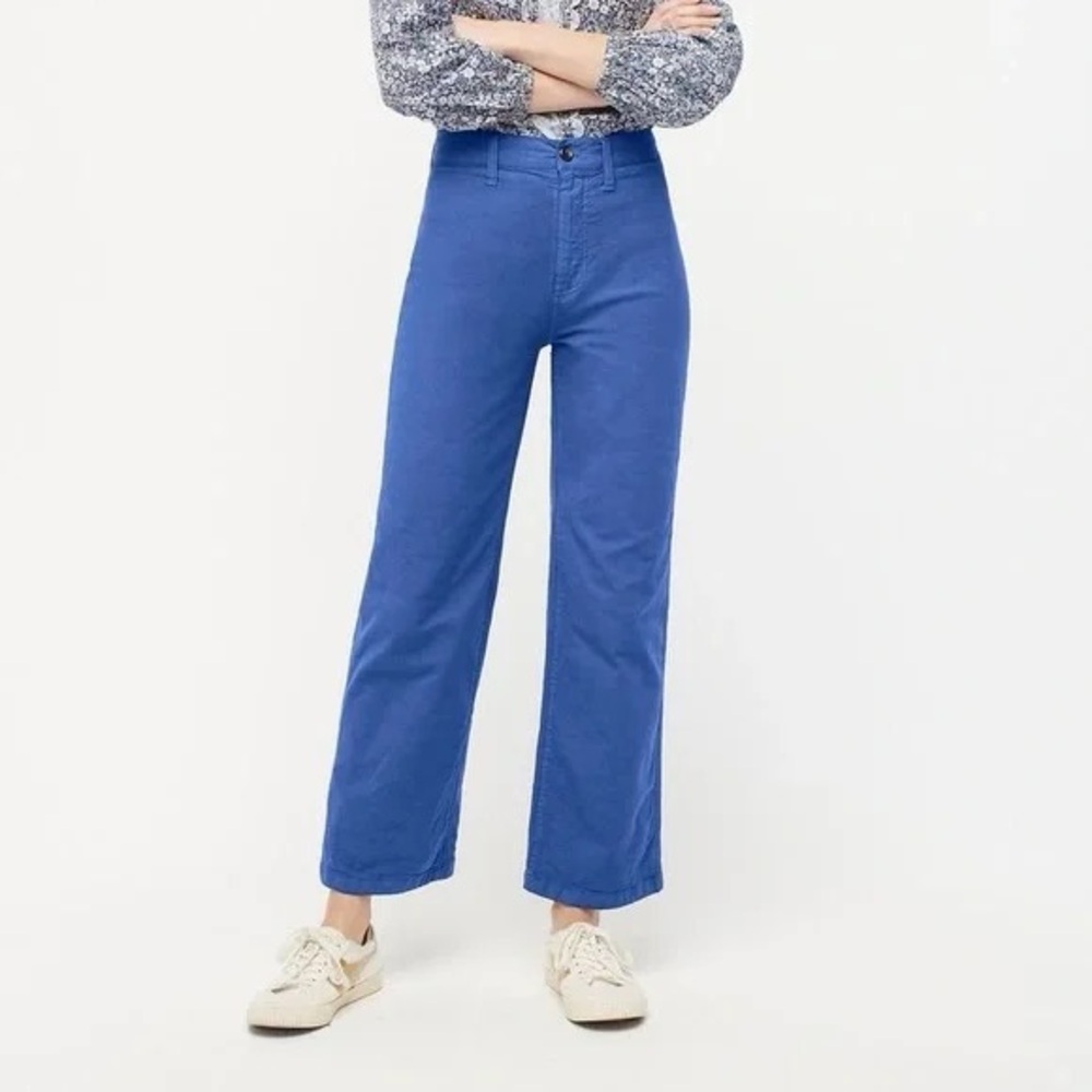 J. Crew Navy Slim Wide Leg Canvas Pants. 25P.